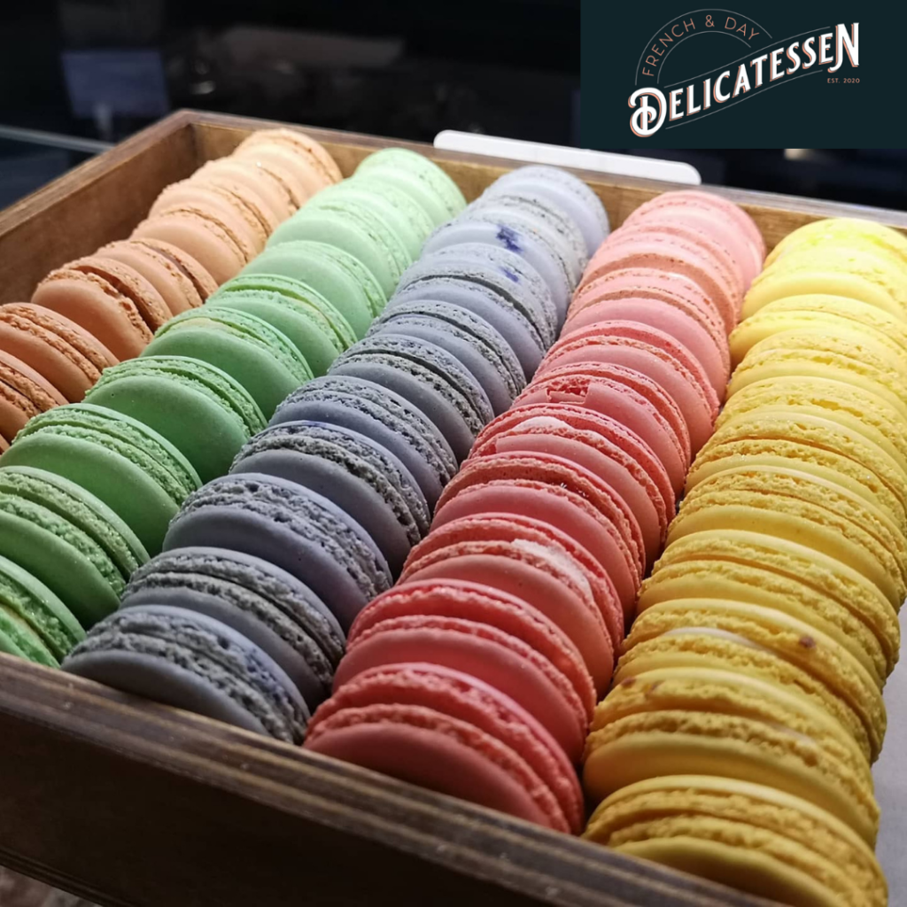 Our Macarons in French & Day Delicatessen